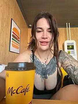StripChat TattooGirlAlia is Freechat TattooGirlAlia — Boobs out in the macdonalds